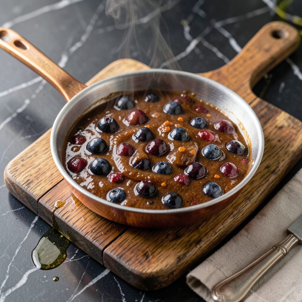 Blueberry Bourbon BBQ Sauce Recipe: Sweet and Smoky Grill Glaze example with annotations