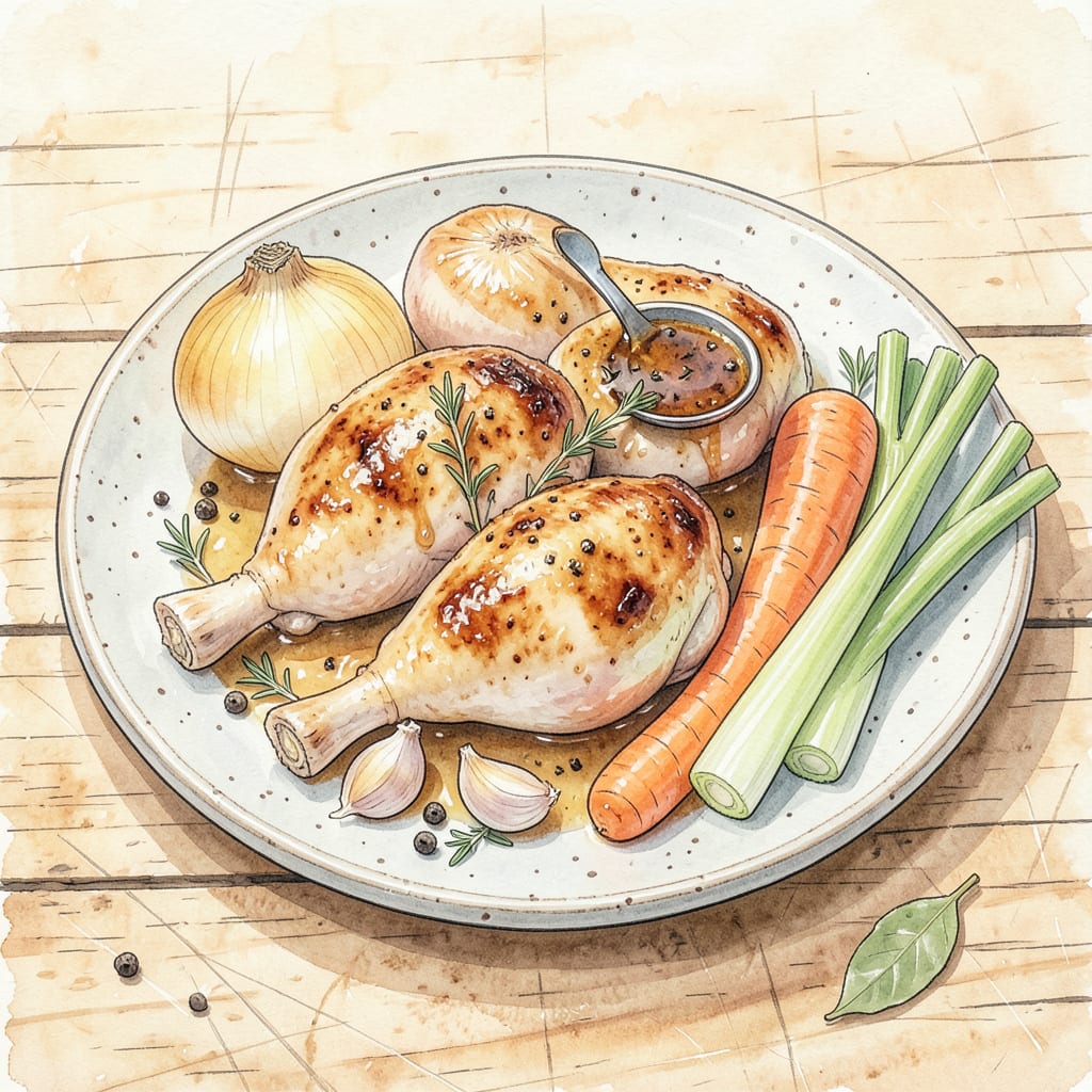 Boiled Chicken Thighs Recipe: Juicy and Tender in 20 Minutes illustration with key details
