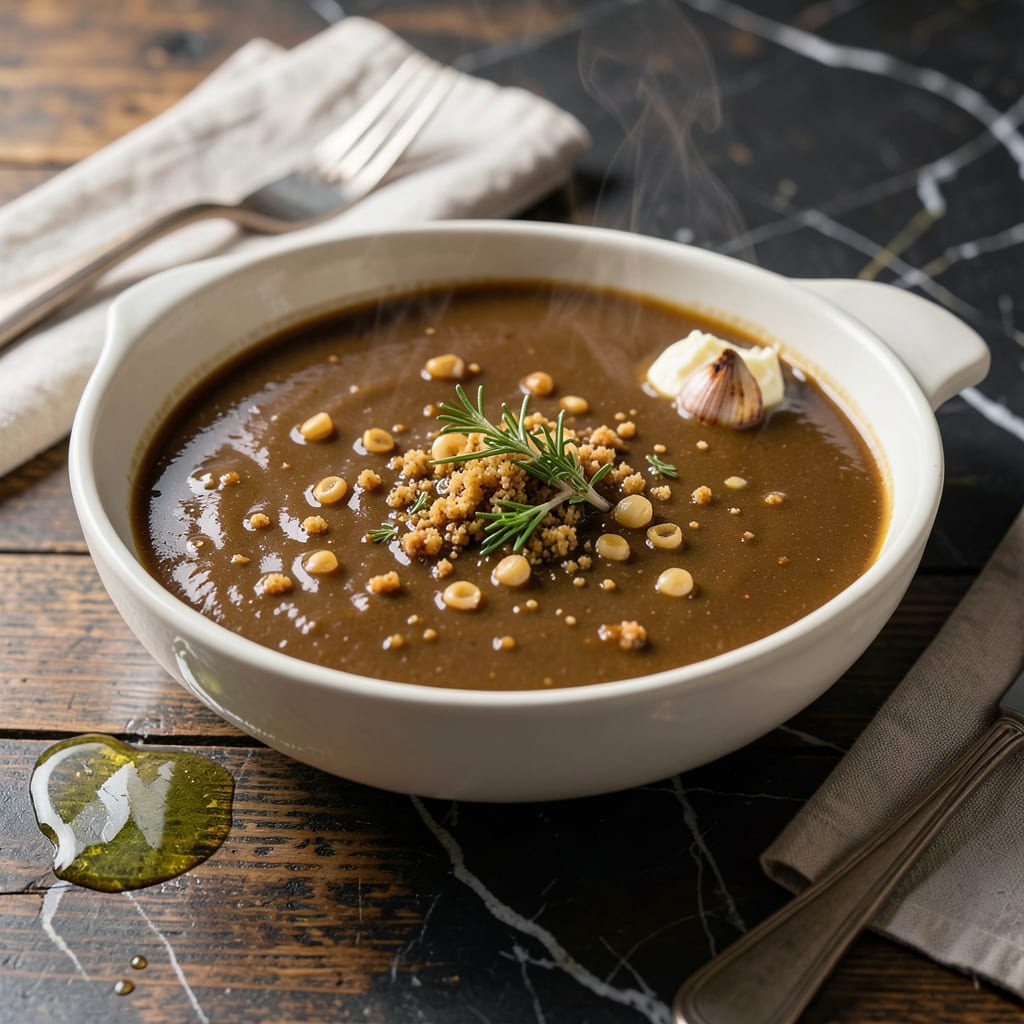 Comprehensive bone broth gravy recipe visual reference