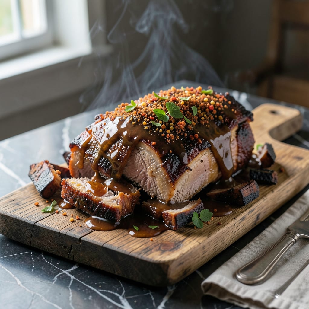 Boston Butt BBQ Recipe: Oak Kissed Tenderness for Pulled Pork illustration with key details