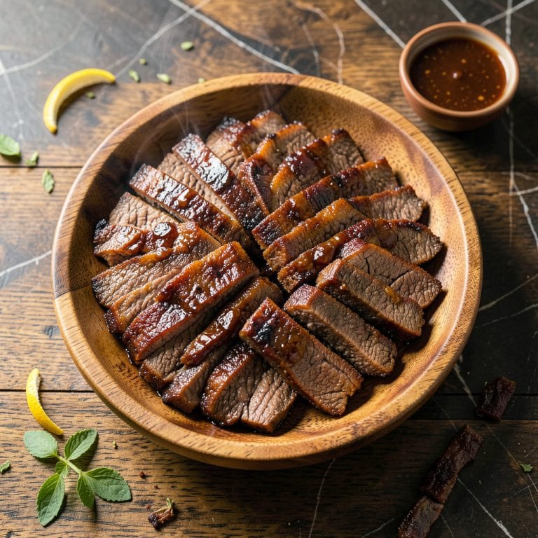 Visual representation of bourbon bbq beef jerky recipe