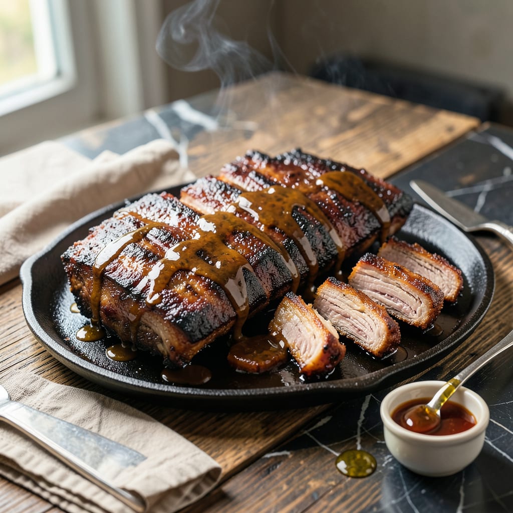 Visual representation of Bourbon BBQ Sauce Recipe for Ribs: Smoky Maple Infused Glaze