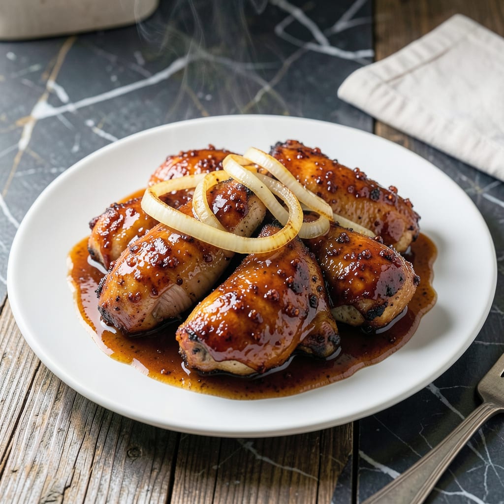Brown Sugar BBQ Chicken Crockpot Recipe: Set It and Forget It Sweet Heat illustration with key details