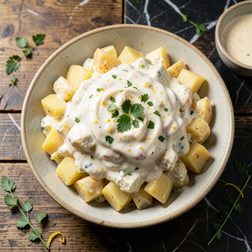 Complete buddys bbq potato salad recipe overview image