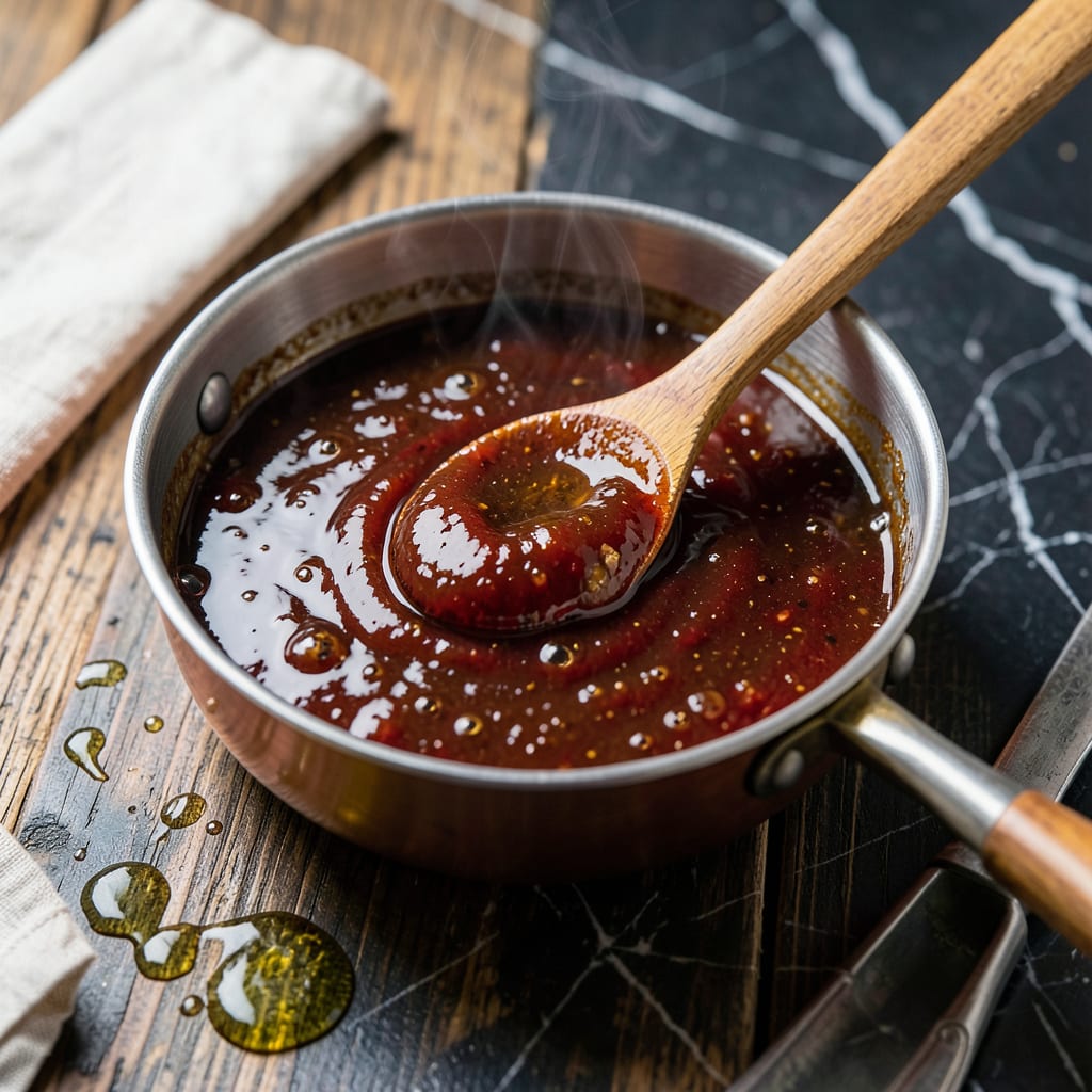 BW3 Hot BBQ Sauce Recipe: Tangy Spicy Wing Glaze for Game Day example with annotations