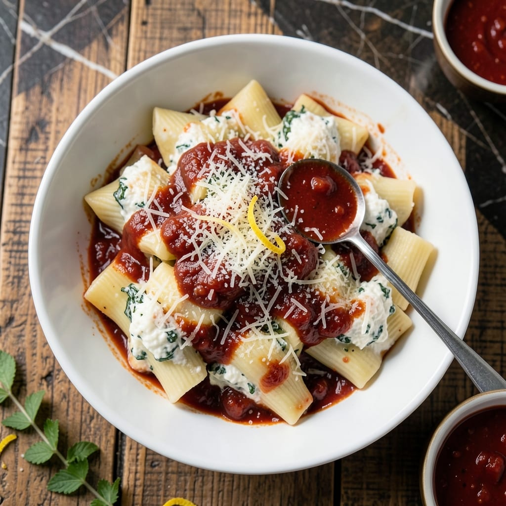 Manicotti Recipe Without Eggs: Eggless Pasta Shells With Rich Cheese Filling