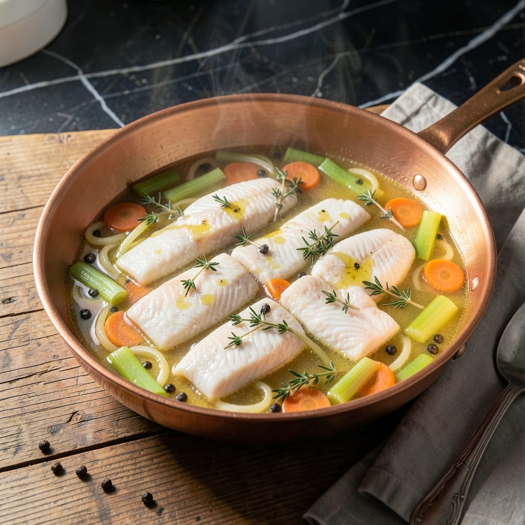Melting Pot Court Bouillon Recipe: French Poached Fish Elegance