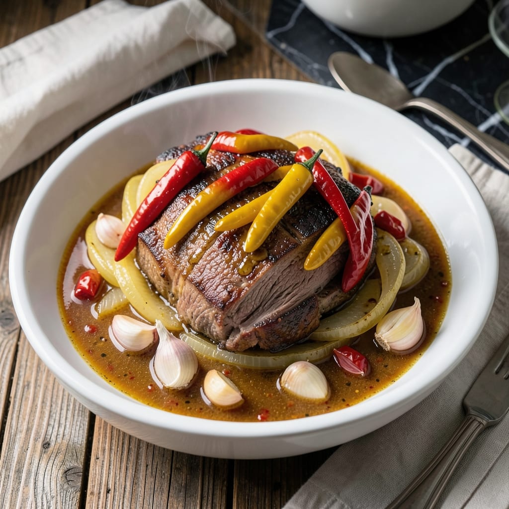 Pot Roast Crock Pot Recipe With Pepperoncini Peppers: Slow-Cooked Tangy Tenderness