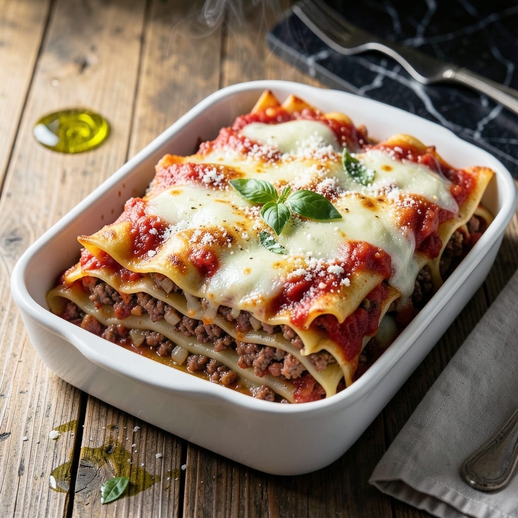 Lasagna Recipe Using No Cook Noodles: Layered Cheese and Sauce in One Pan