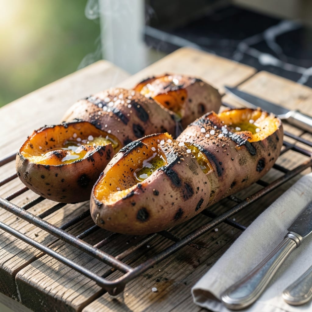Baked Sweet Potato on Grill Recipe: Smoky Char with Caramelized Centers