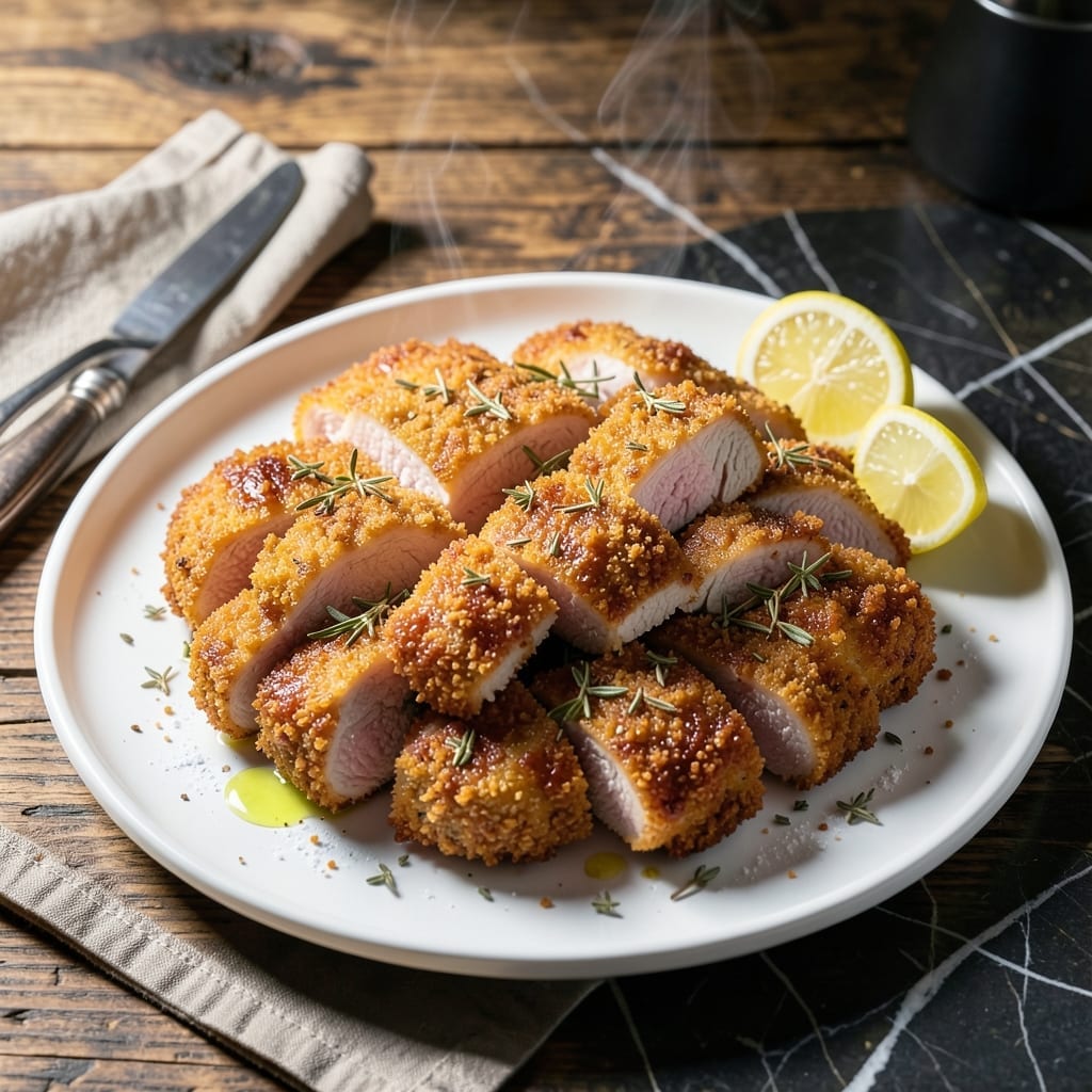 Recipe For Breaded Pork Tenderloin Medallions: Pan-Seared Crispiness With Herb Accents