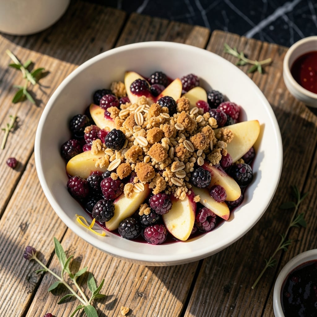 Recipe Blackberry Apple Crumble: Tart-Sweet Fruit With Buttery Oat Topping