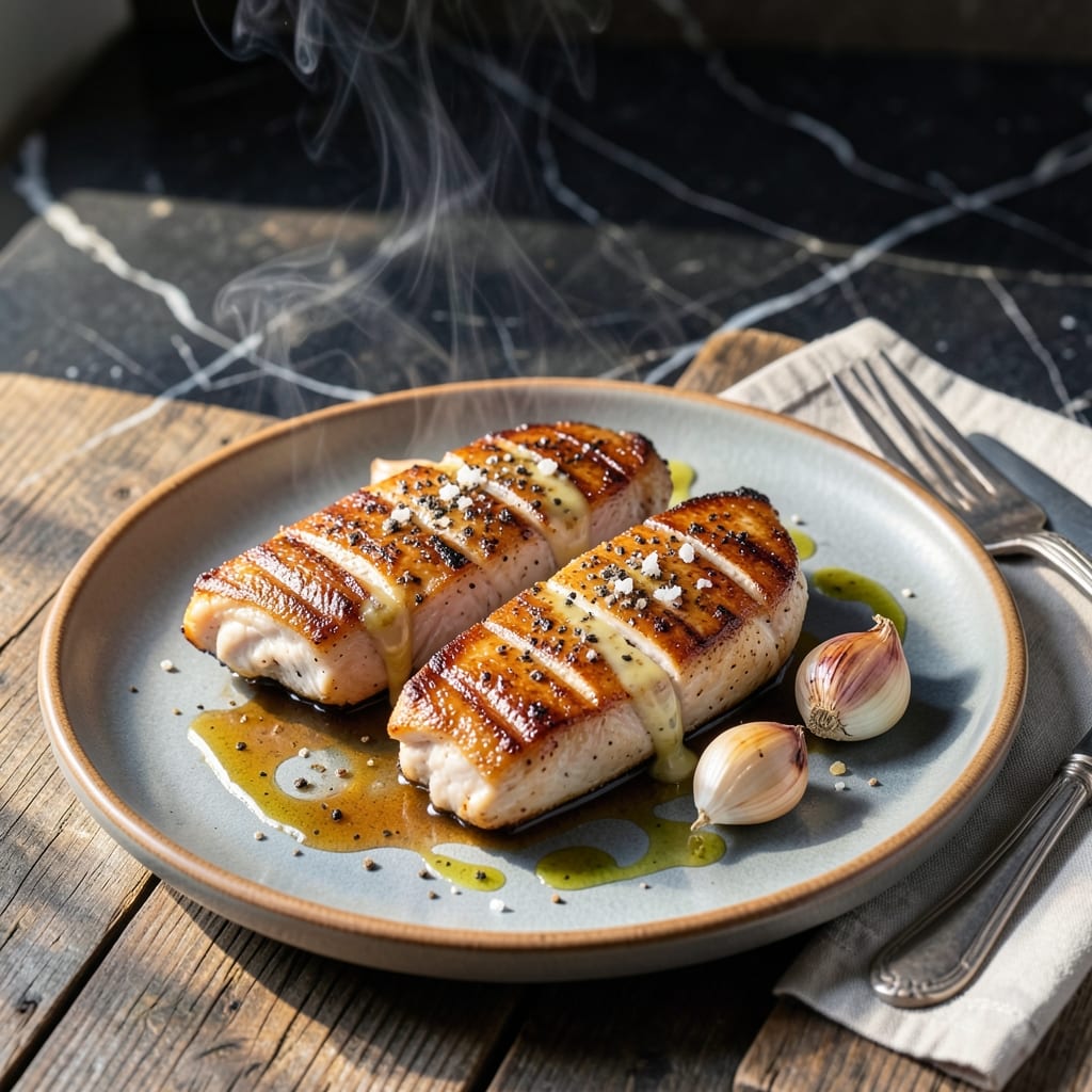 Recipe For Chicken Fillet: Pan-Seared With Garlic Butter Glaze Recipe For Chicken Fillet: Pan-Seared With Garlic Butter Glaze