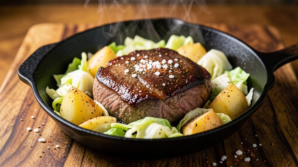 Brisket With Cabbage And Potatoes Recipe: Smoky Comfort Meal in One Pot