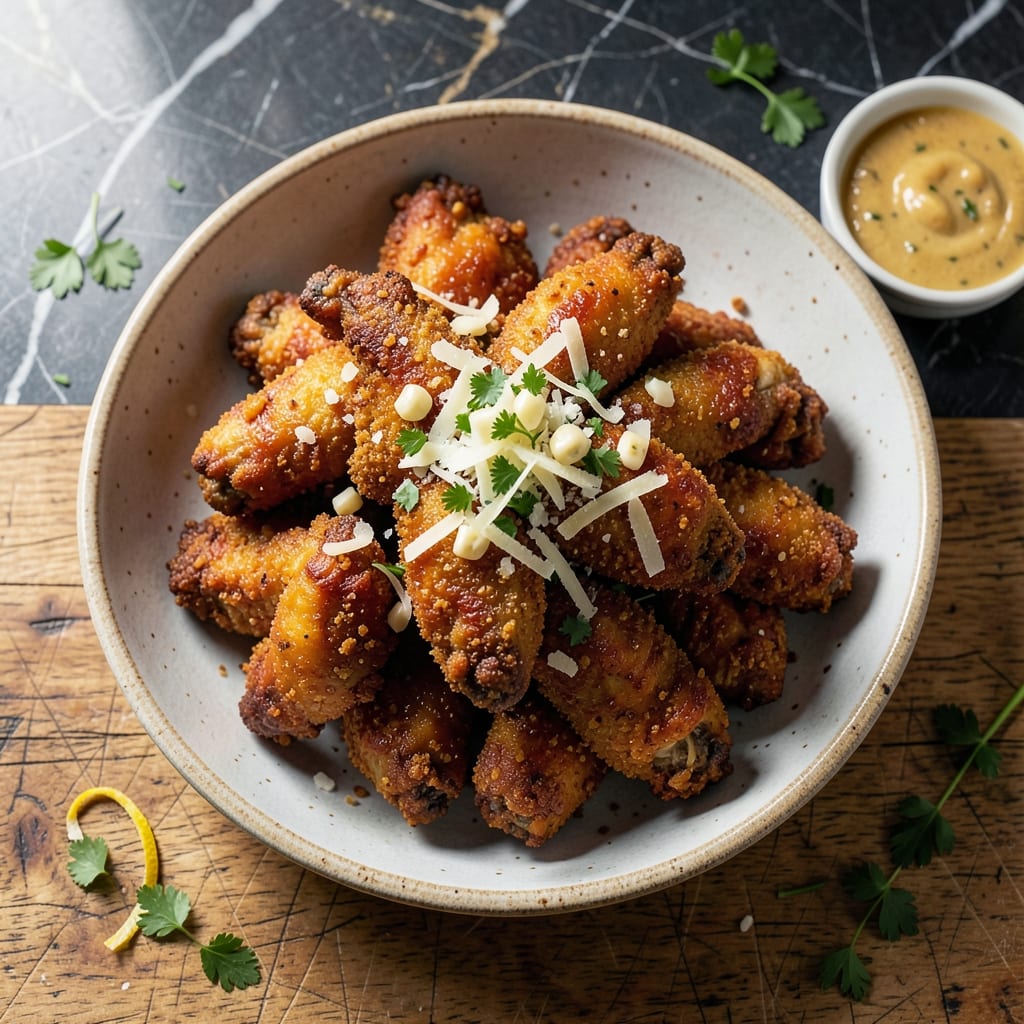 Fried Chicken Wings Recipe Garlic Parmesan: Double-Coated Crunch With Bold Flavor