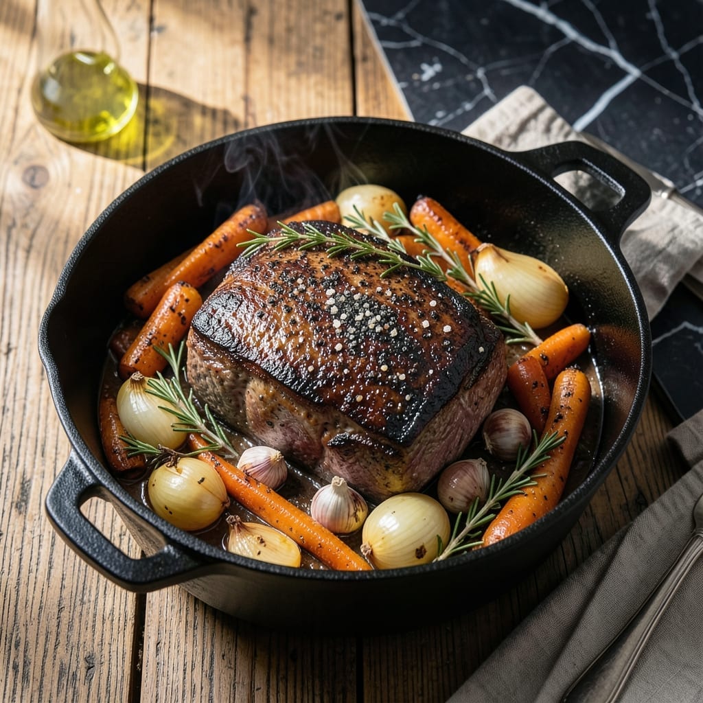 English Roast Recipe in Dutch Oven: Fall-Off-The-Bone Tenderness With Herb Crust