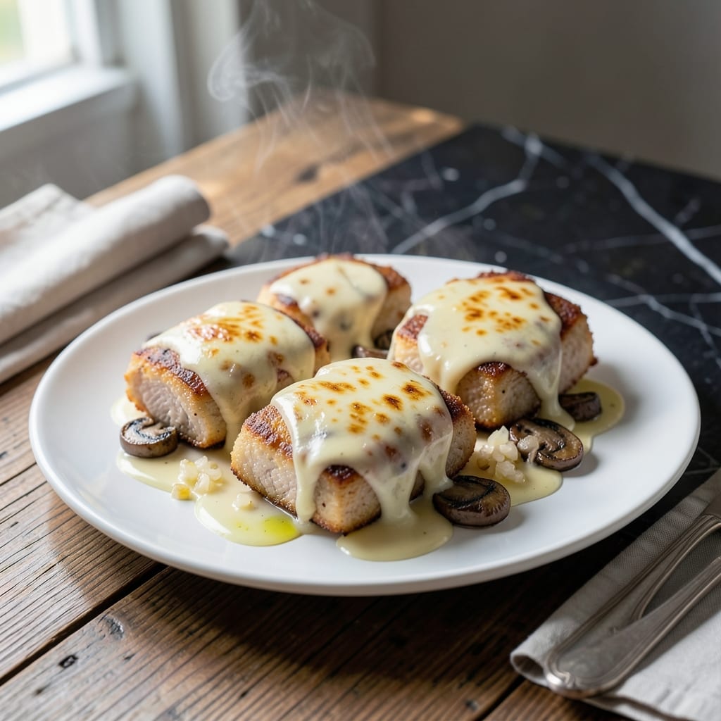 Veal Prince Orloff Recipe: Classic French Mushroom And Gruyere Bake