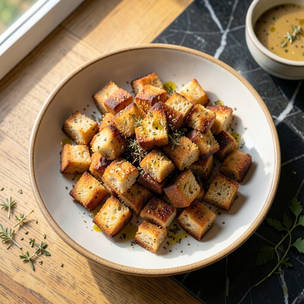 Easy Croutons Recipe: Crispy Garlic-Infused Bites in Minutes