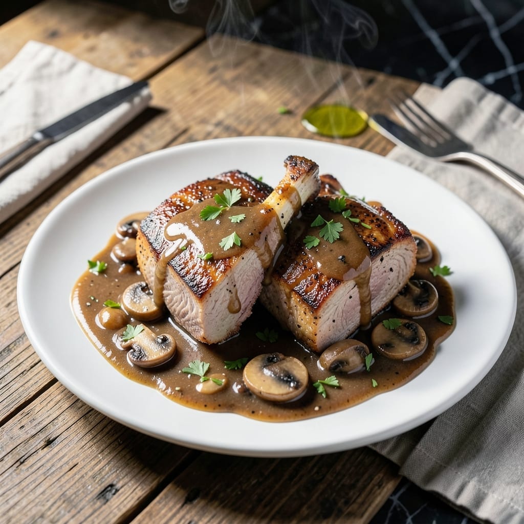 Recipe For Mushroom Gravy Pork Chops: Pan-Seared With Rich Umami Depth
