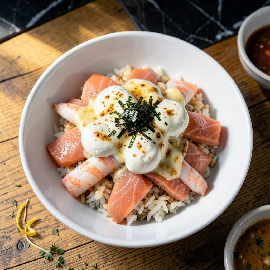 Sushi Bake Recipe Salmon: Deconstructed Rolls with Melted Cheese Topping