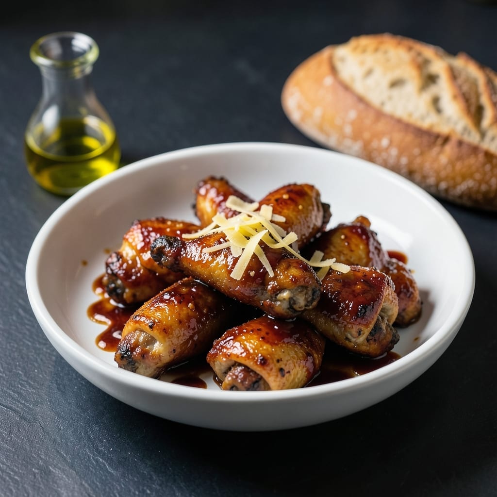 Recipe for Baked Chicken Wings With BBQ Sauce: Oven-Crisped With Sticky Glaze