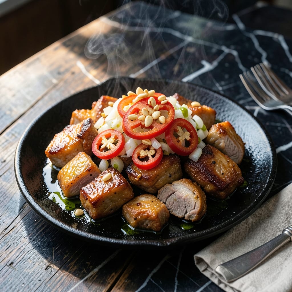 Pork Sisig Recipe Filipino Style: Sizzling Plate of Crispy Pork and Tangy Calamansi Pork Sisig Recipe Filipino Style: Sizzling Plate of Crispy Pork and Tangy Calamansi