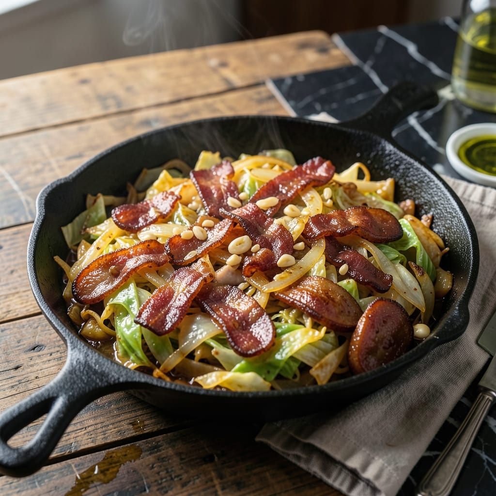 Recipe For Fried Cabbage With Bacon And Smoked Sausage: Smoky One-Pot Southern Comfort