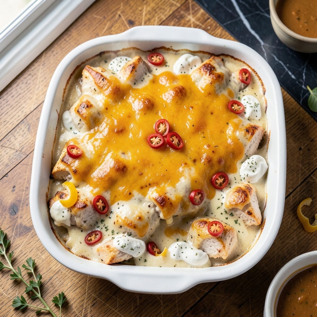 Mississippi Chicken Casserole Recipe Ingredients: Cheesy Ranch and Pepperoncini Bake