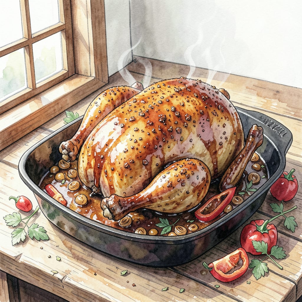 Cajun BBQ Turkey Recipe: Spicy Southern Style Thanksgiving Centerpiece example with annotations