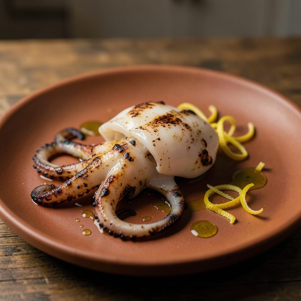 Calamari Grill Recipe: Charred Lemon-Garlic Squid