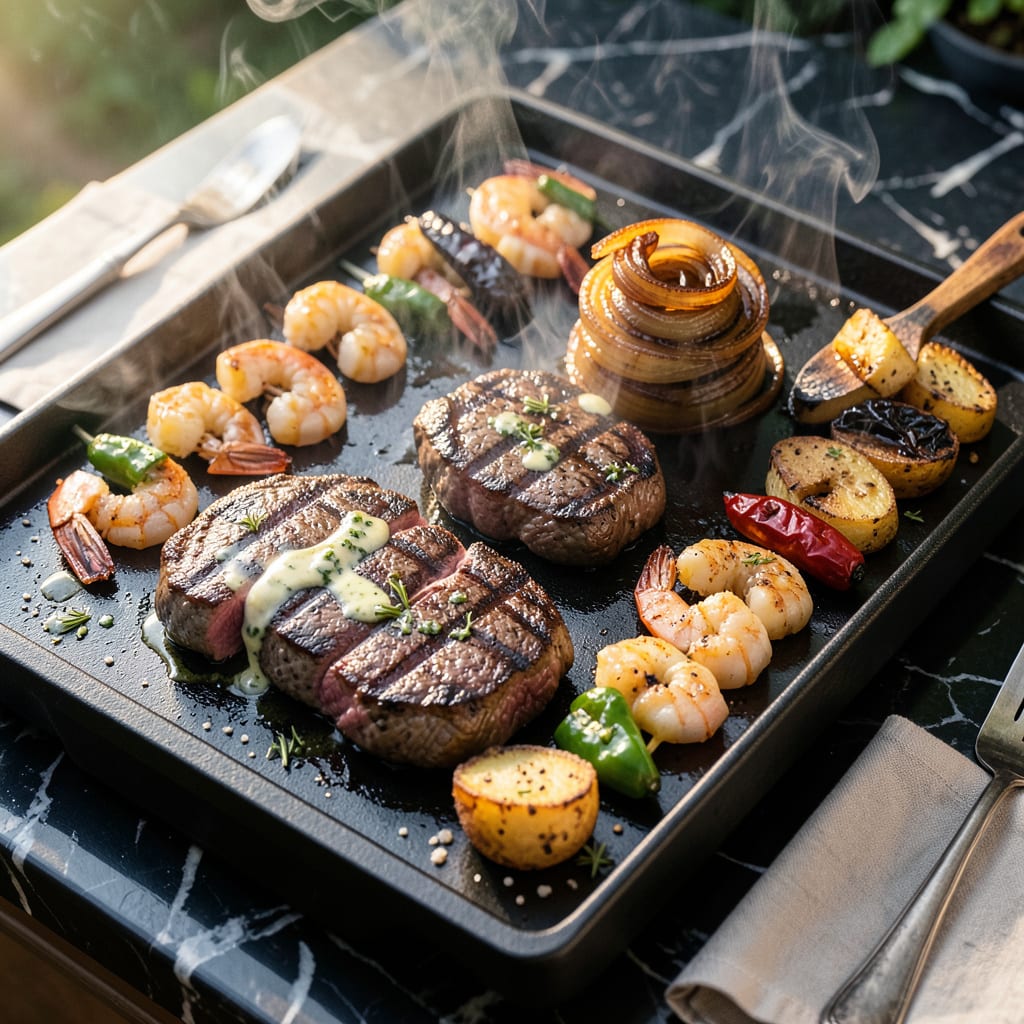 can you grill on a griddle illustration with key details