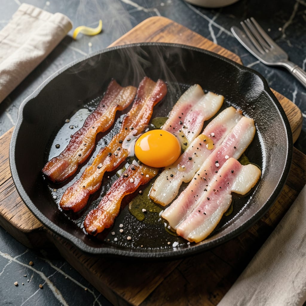 Visual representation of can you undercook bacon
