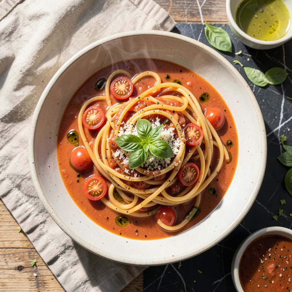 Visual representation of can you use tomato soup for spaghetti