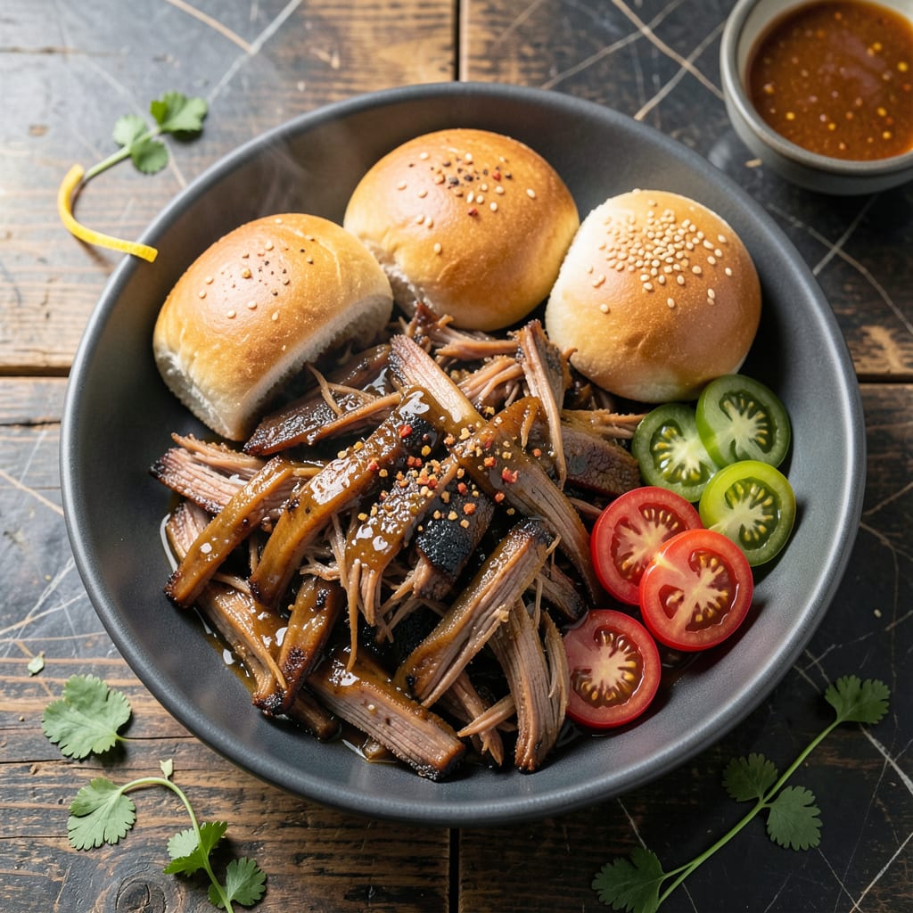 carolina bbq pulled pork recipe illustration with key details