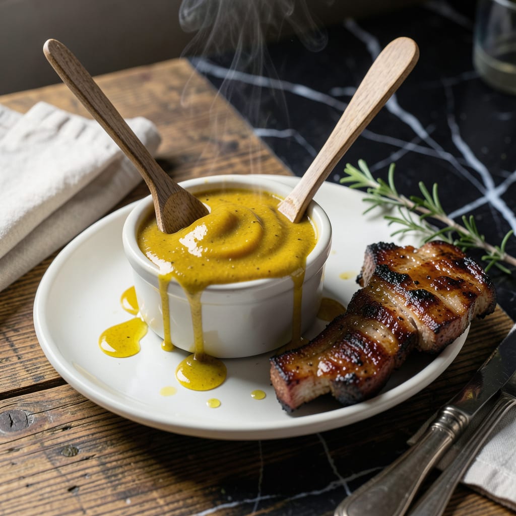 carolina mustard bbq sauce recipe illustration with key details