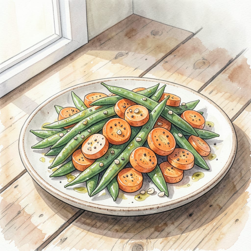 Carrots and Green Beans Recipe: Vibrant Veggie Medley illustration with key details