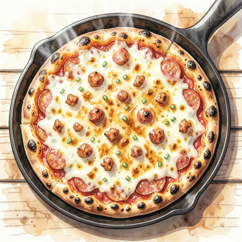 Complete caseys breakfast pizza cheese sauce recipe overview image