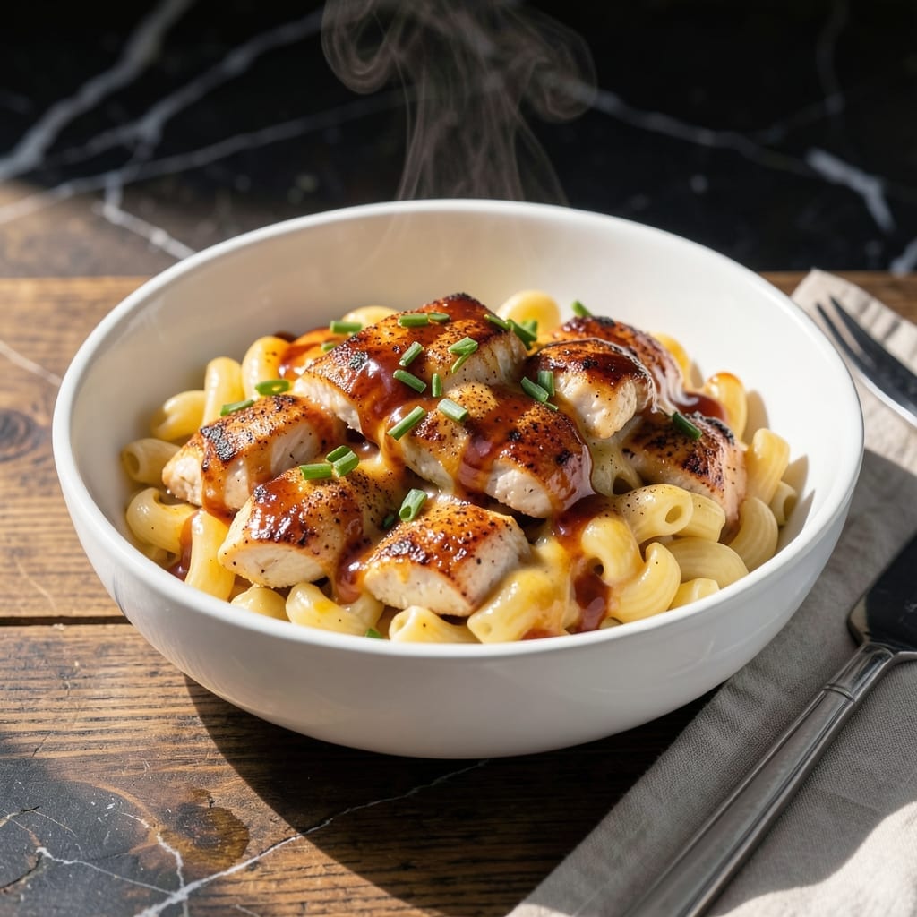 Barbecue Chicken Mac and Cheese Recipe: Smoky Cheese Sauce Hugging Tender Bites