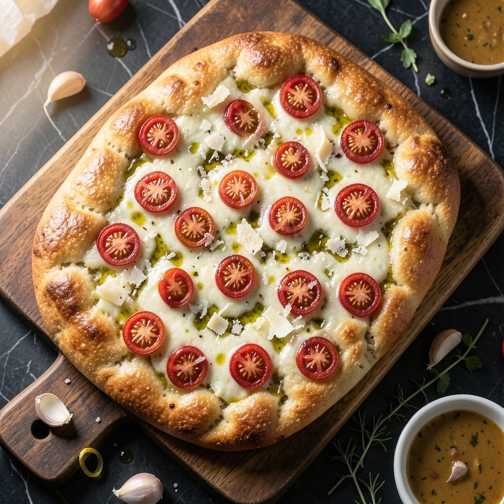 Sweet Tomatoes Grilled Cheese Focaccia Recipe: Caramelized Tomato Blend on Pillowy Bread