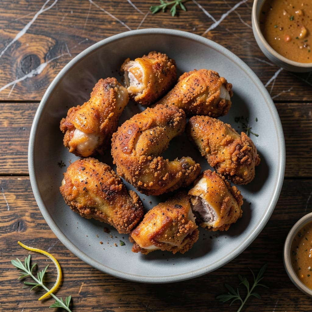 Recipe for Crunchy Fried Chicken: Shatteringly Crisp Coating With Juicy Meat