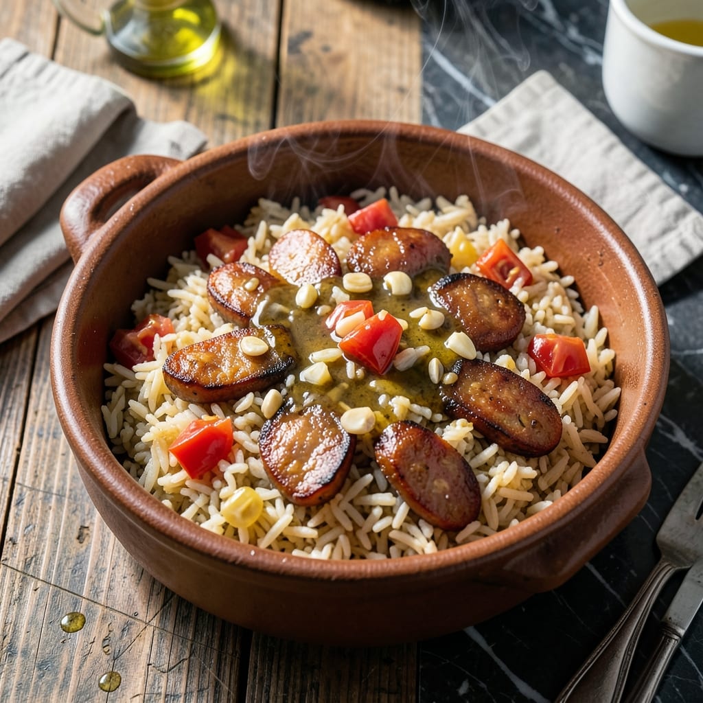 Portuguese Rice Recipe Linguica: Smoky Sausage and Tomato Infusion