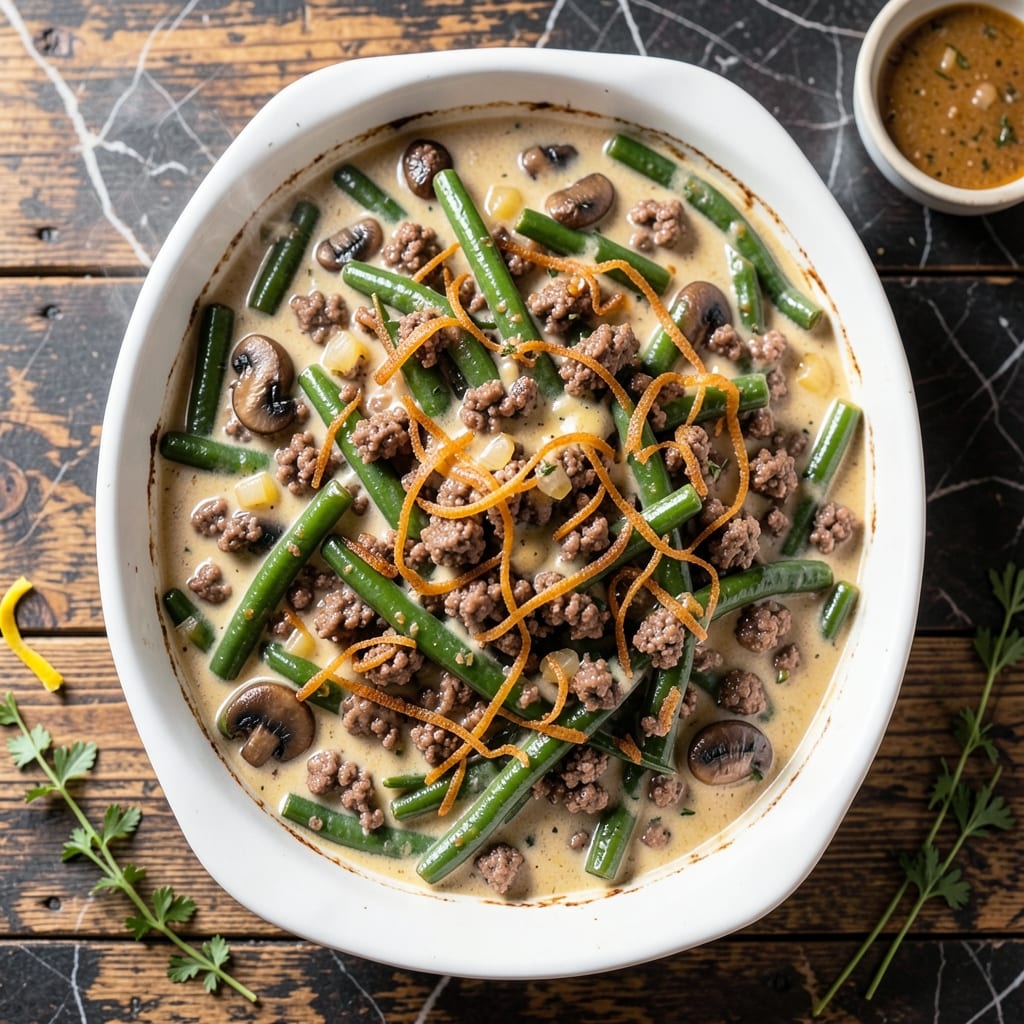 Green Bean Casserole Recipe With Ground Beef: Hearty One-Dish Dinner Delight