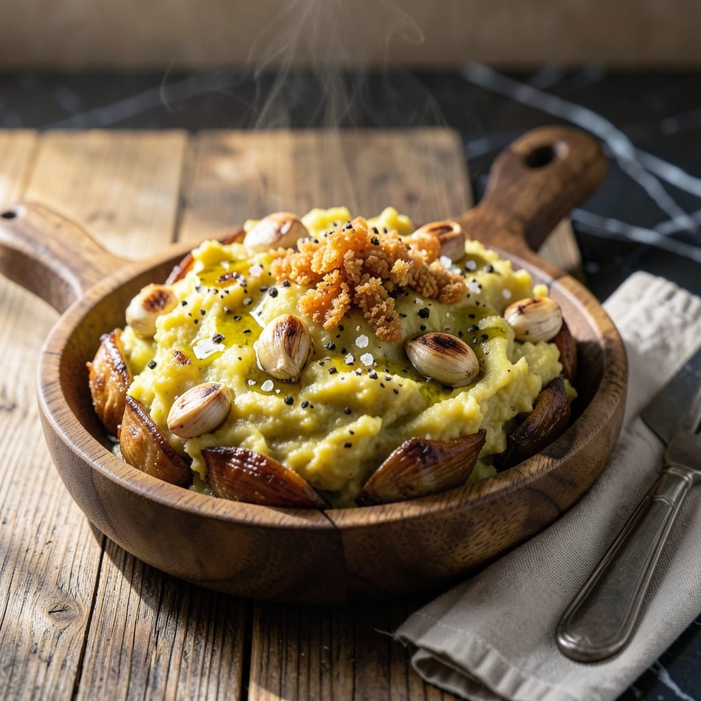 Mofongo Recipe Without Pork: Plantain Mash With Garlic and Crispy Chicharrón Substitute