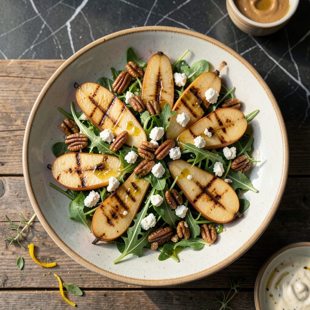 Grilled Pear Salad Recipe: Charred Sweetness Over Mixed Greens