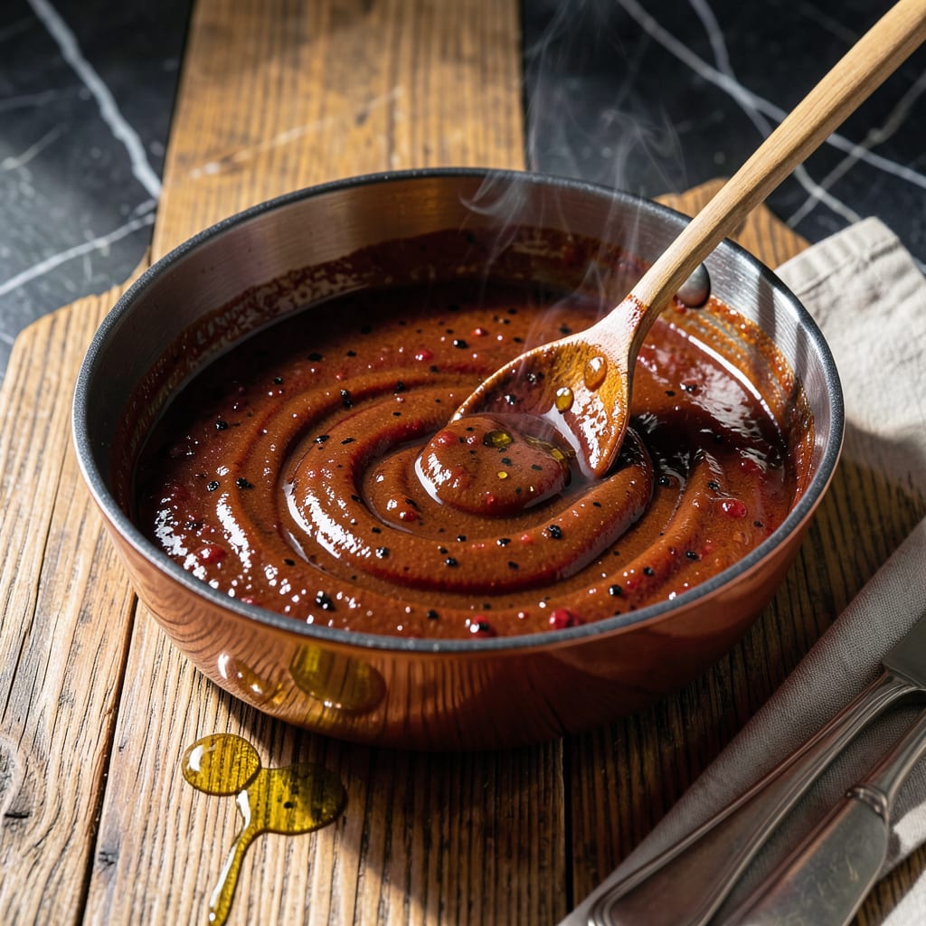 cherry dr pepper bbq sauce recipe illustration with key details