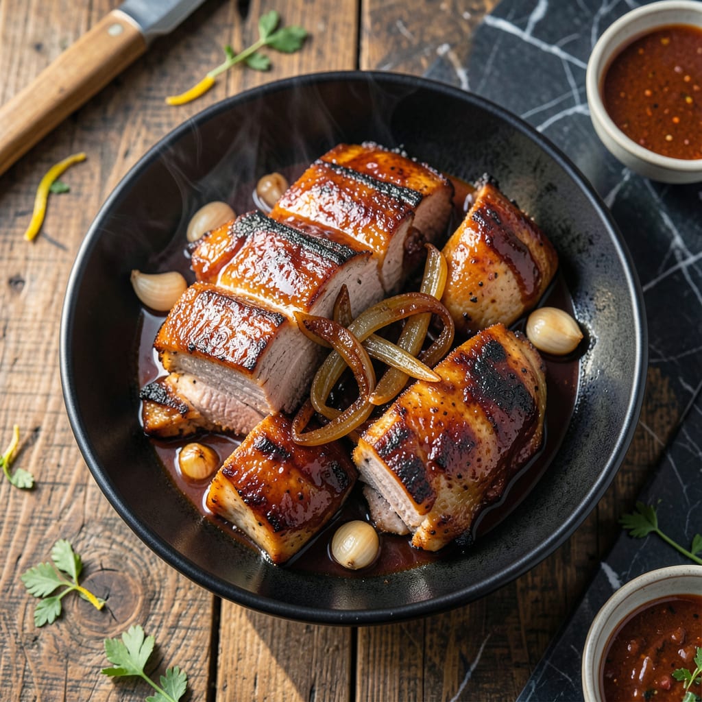 Chicken and Pork BBQ Recipe: Smoky Sweetness With Charred Edges example with annotations