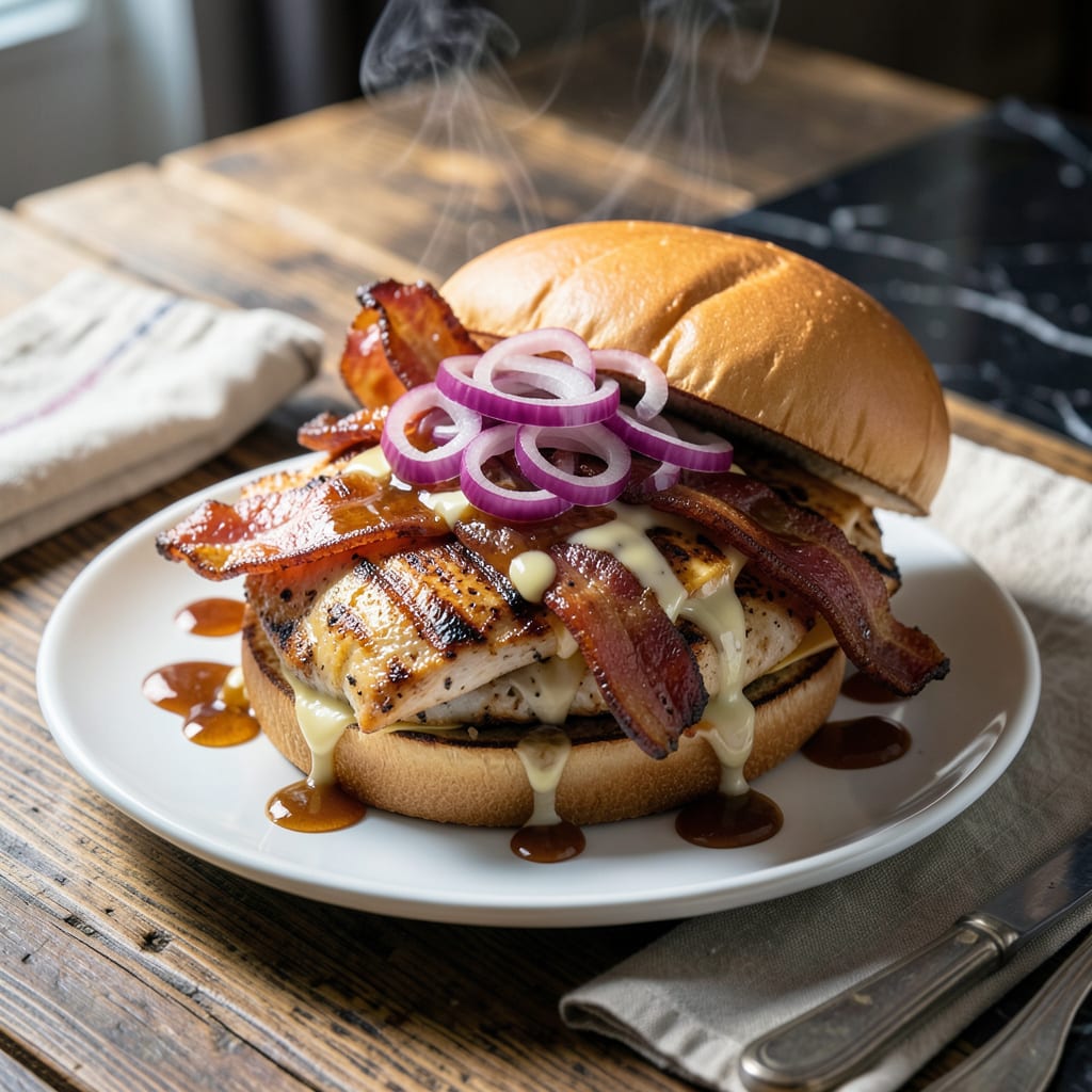 chicken bacon and bbq sauce recipe example with annotations