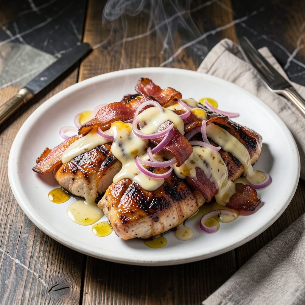 Visual representation of Chicken BBQ Cheese Bacon Recipe: Smoky and Cheesy Indulgence