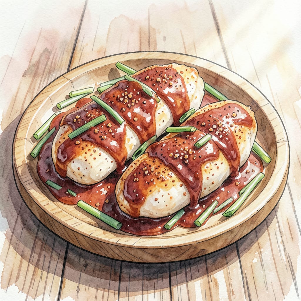chicken in bbq sauce recipe example with annotations
