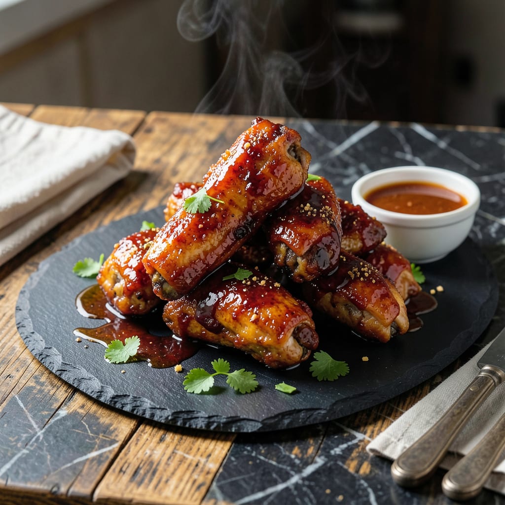 Complete chicken wing honey bbq sauce recipe overview image